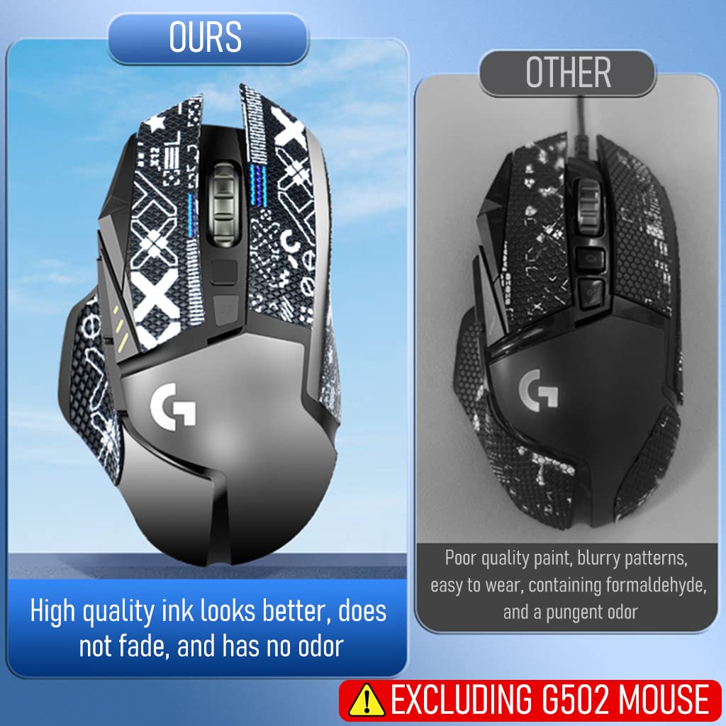 Mouse Grip Tape for Logitech G Pro Wireless featuring Pre‑Cutted Self‑Adhesive Anti‑Slip Skin | Light Black