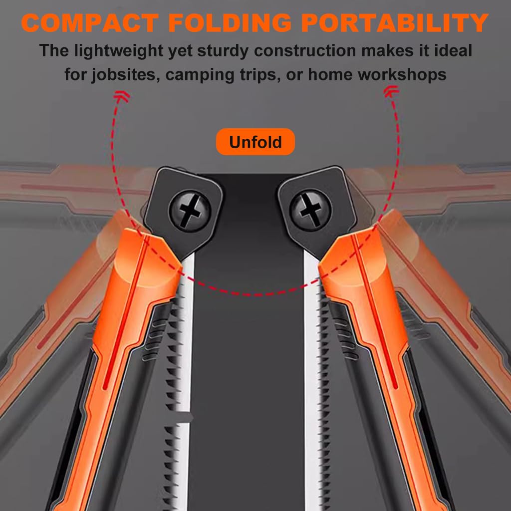 HASTHIP Hand Saw for Wood and PVC Crafts with 37cm SK5 Double Sided Blade | Folding Handle