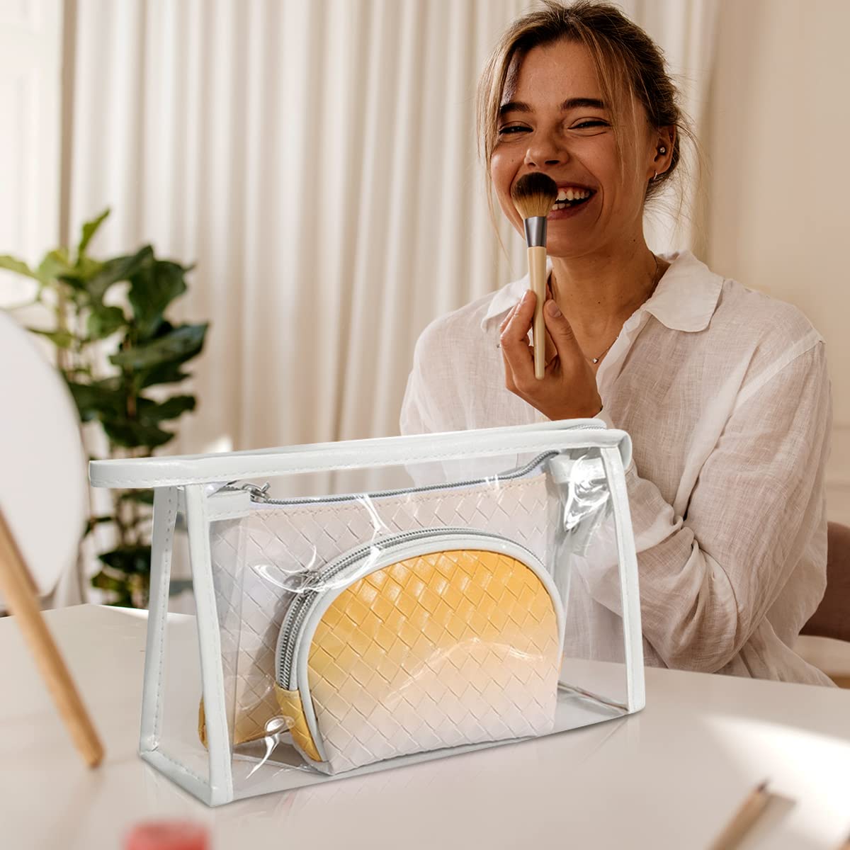 MAYCREATE Makeup Bag Set for Women with 3 Sizes 15×10.5×3cm to 24×14.5×7cm | Waterproof PVC Toiletry Pouches