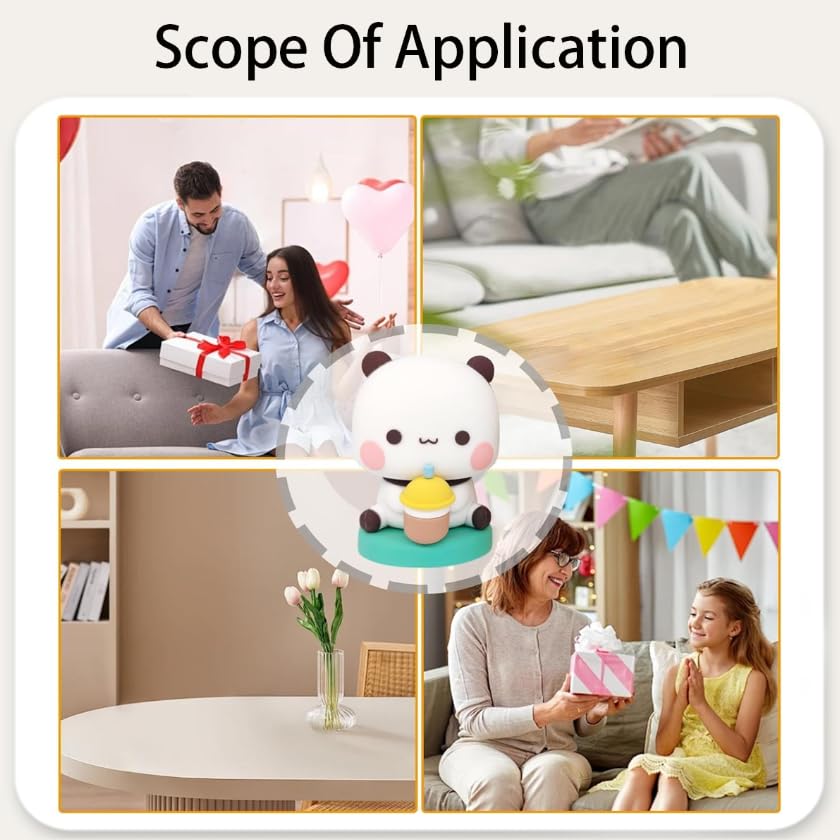 ZIBUYU Cute Cartoon Animal Ornaments for Home and Car Decoration | 2PCS PVC Figurines