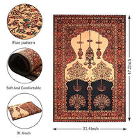 HASTHIP® Prayer Mat for Muslims Anti Skid Prayer Rug Tassel Floor Carpet, Soft Thick Velvet Multipurpose Meditation Mat Islamic Ramadan Gift - 120 * 80cm