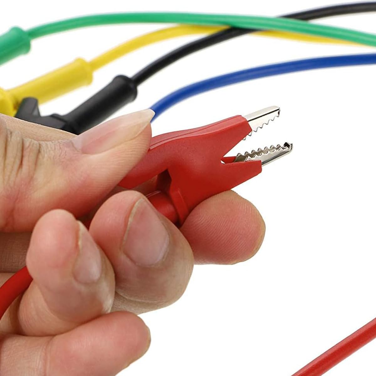 Serplex Crocodile Clip Wires for Electrical Testing with Dual-Ended Insulators 3.3 ft | 15A Copper Conductive Leads