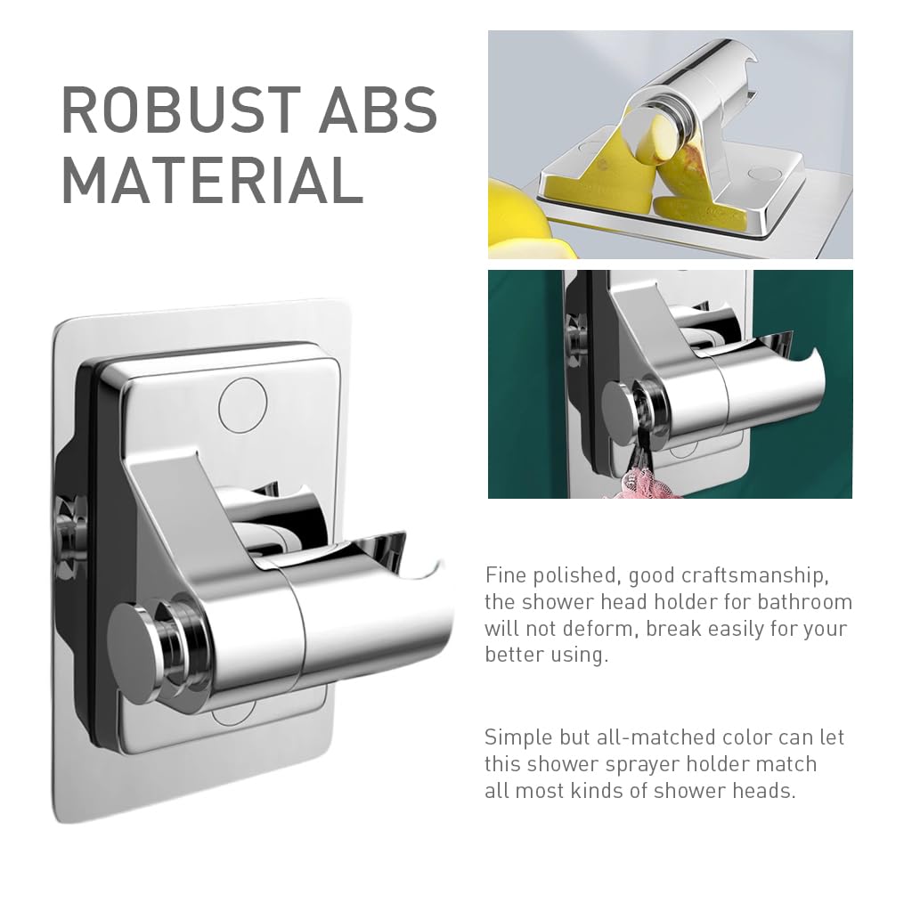 Supvox Shower Head Holder for Handheld Use featuring 360 Degree Adjustable Design and Adhesive Mount