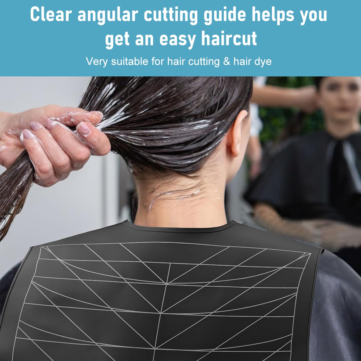 MAYCREATE Hair Cutting Collar Silicone Hair Cutting Collar with Guiding Lines Silicone Waterproof Cutting Cape for Hair Stylist, Barber Shop Hair Cutting Pad for Salon, Hair Cutting Tools