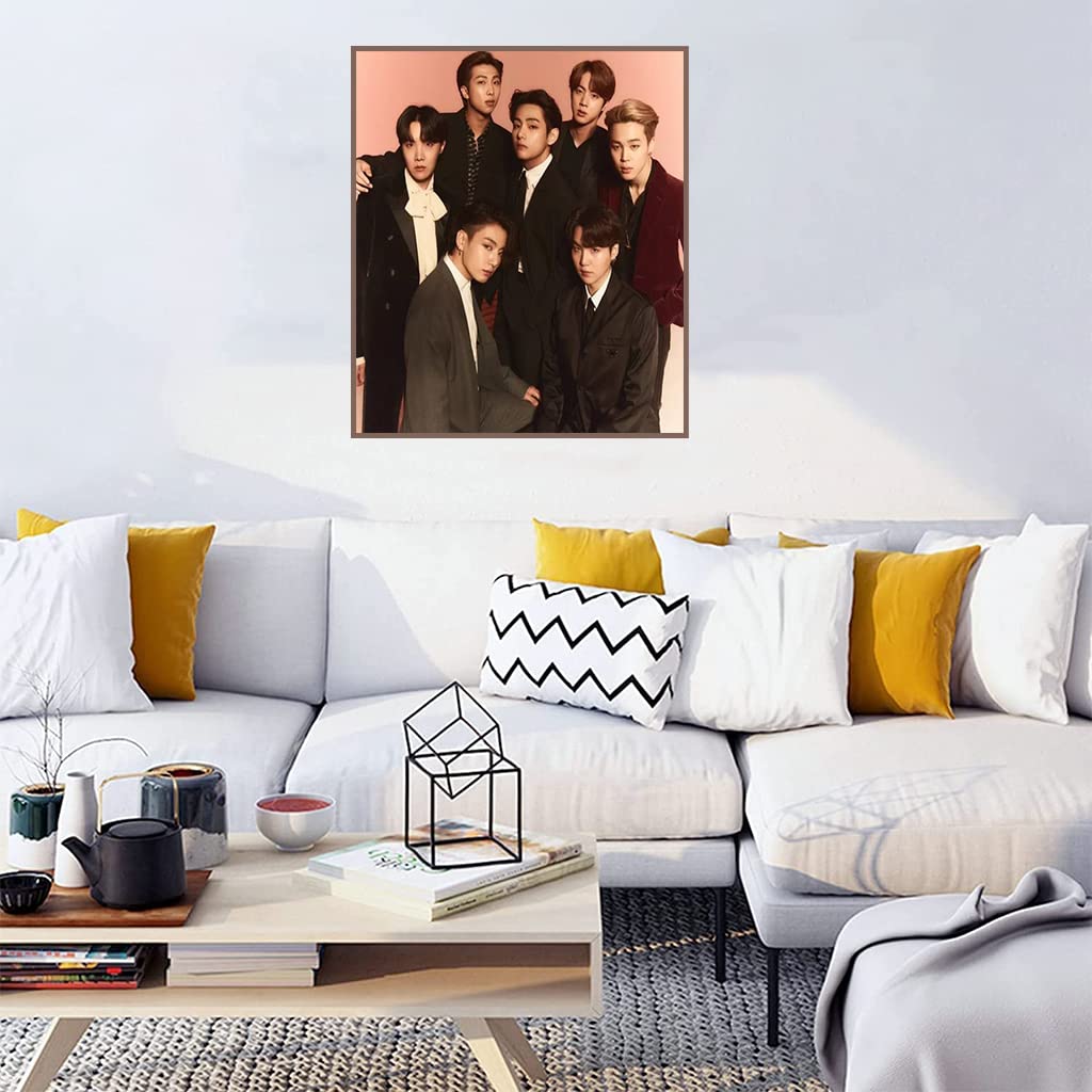 HASTHIP 5D Diamond Painting Kit for BTS Portrait Art with Full Drill 11.8x15.7 in | Gift for Fans