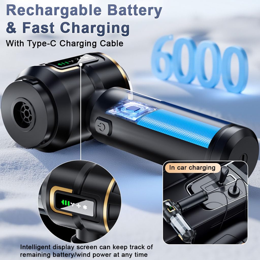 STHIRA Wireless Car Vacuum Cleaner for Car and Home with 16000Pa Suction and LCD Display | 6000mAh Battery