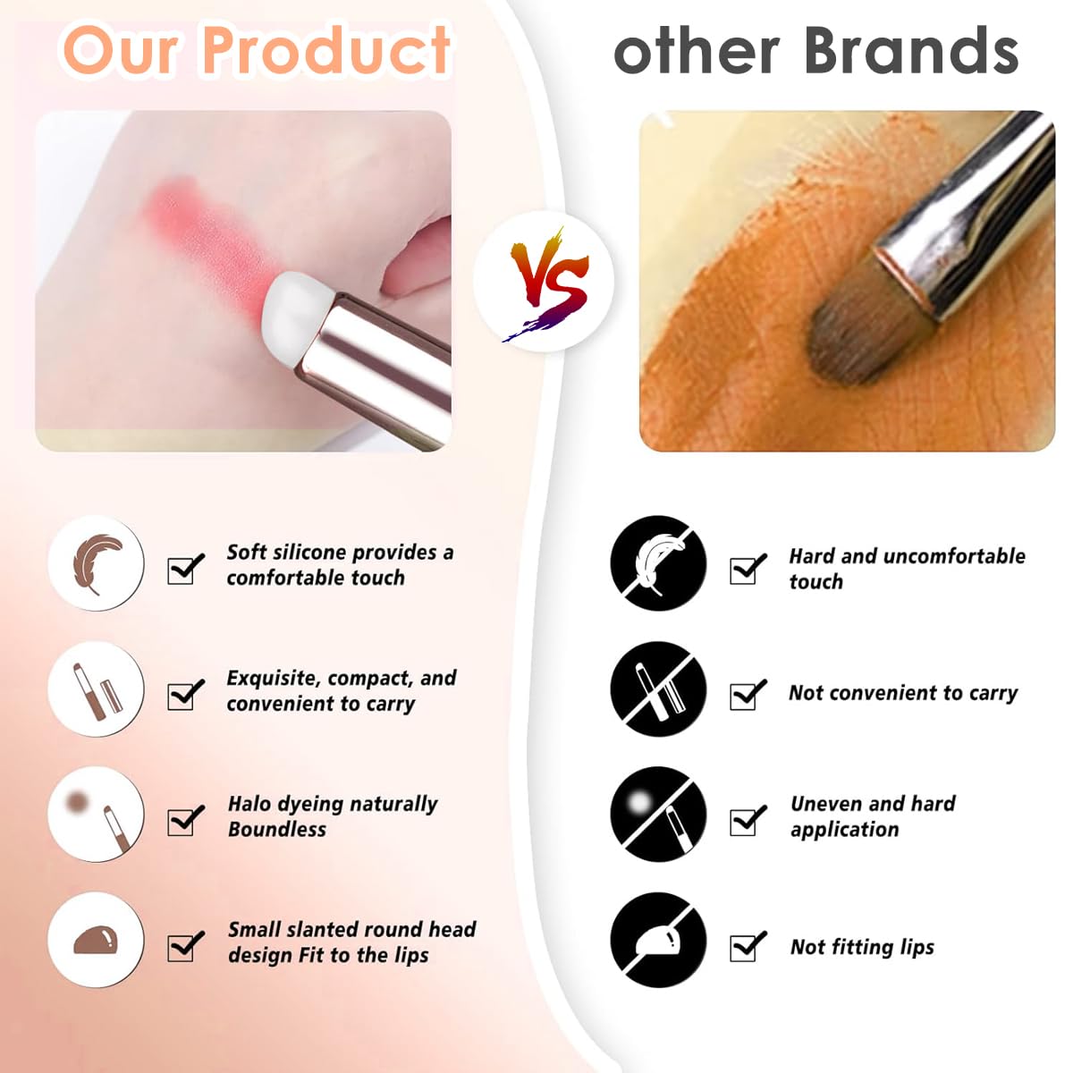 MAYCREATE Foundation Brush for Liquid and Cream Makeup with 6.5cm Flat Top | Champagne Gold