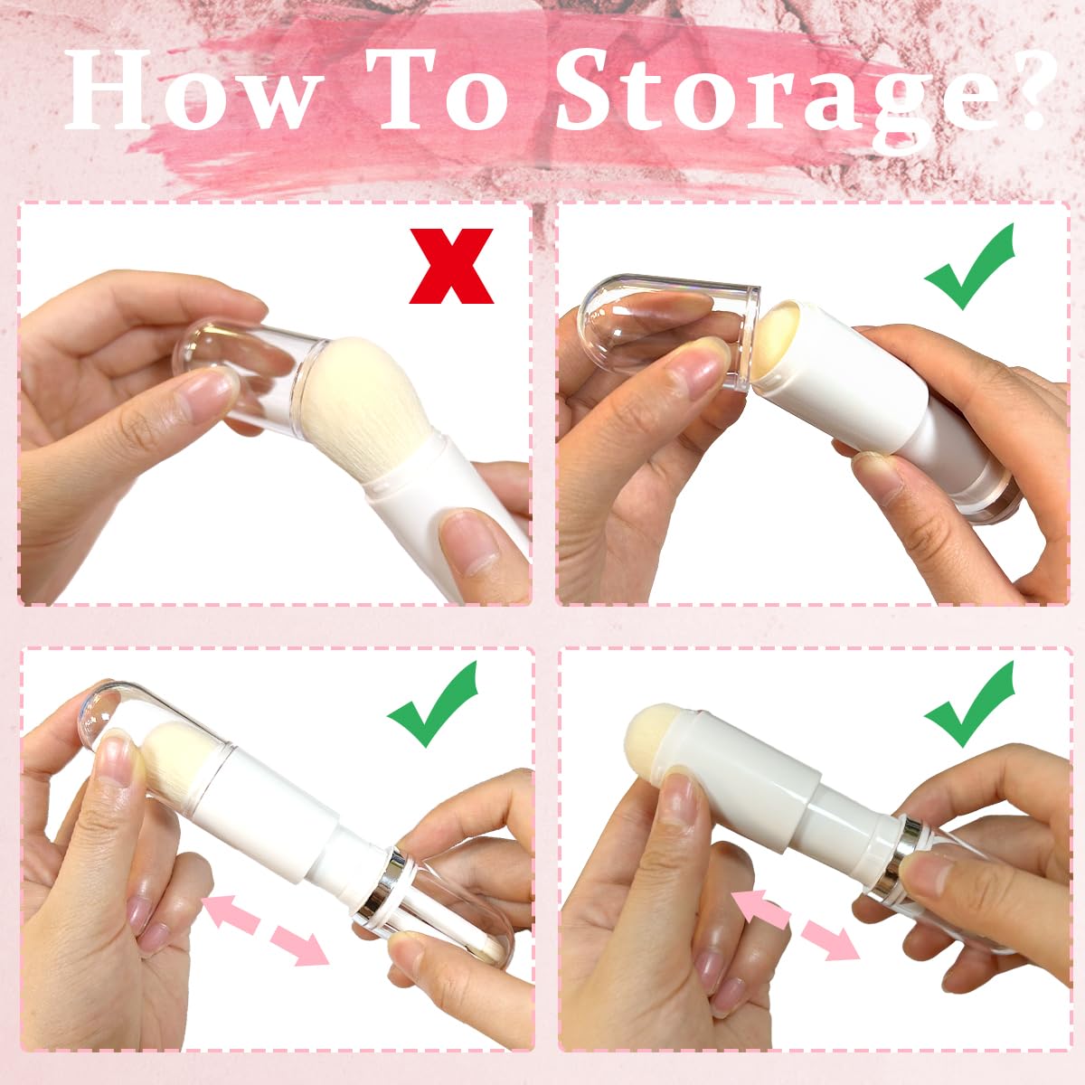 MAYCREATE Mini Makeup Brush Set for Travel featuring Retractable Capsule Case 13.7×2.8cm | Synthetic Fiber Brushes for Makeup Lovers