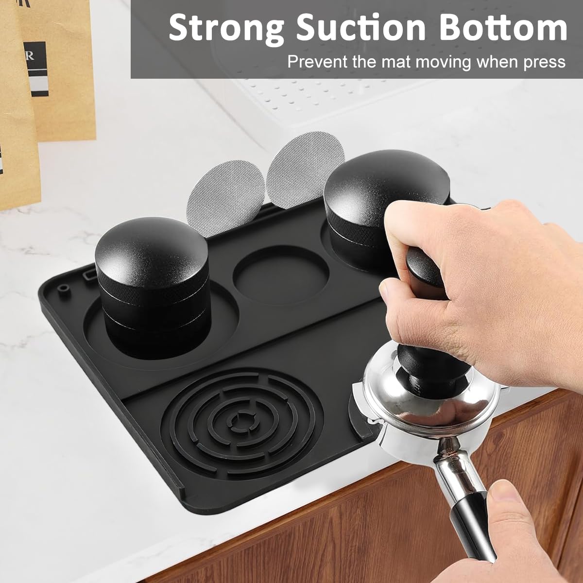 Supvox Silicone Coffee Machine Mat for Espresso and Coffee Makers 9.8x7.8 in | Non Slip Heat Resistant Countertop Protector