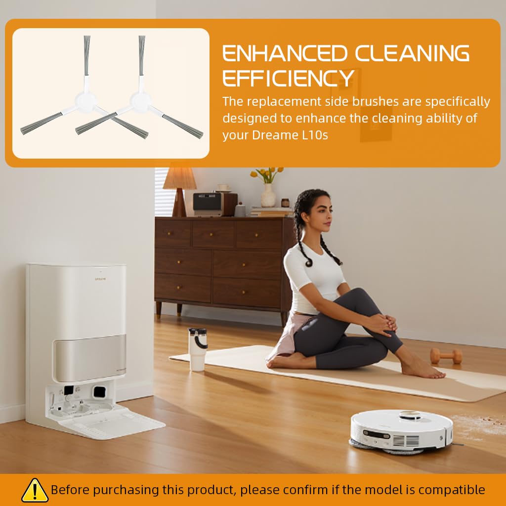 HASTHIP Replacement Side Brushes for Dreame L10s Ultra featuring Robust Nylon Bristles | 3 Pcs Set