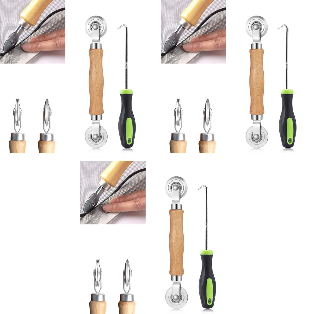 Serplex Screen Roller Tool for Window and Door Repair featuring Dual Head Spline Roller 3PCS