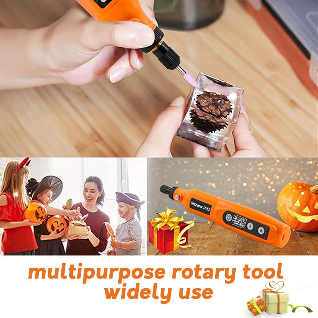 Verilux Electric Cordless Rotary Tool Kit with 55pcs Sanding Accessories and 3 Speed USB Charging | Ideal for DIY Craft Polishing and Sanding