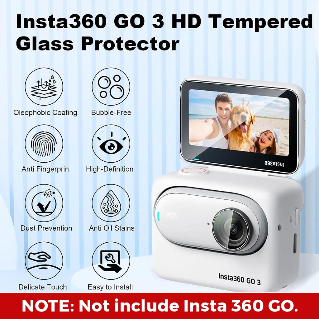 ZORBES Screen Protector for Insta 360 GO 3 with 9H Tempered Glass and Anti Glare Lens | 2 Set
