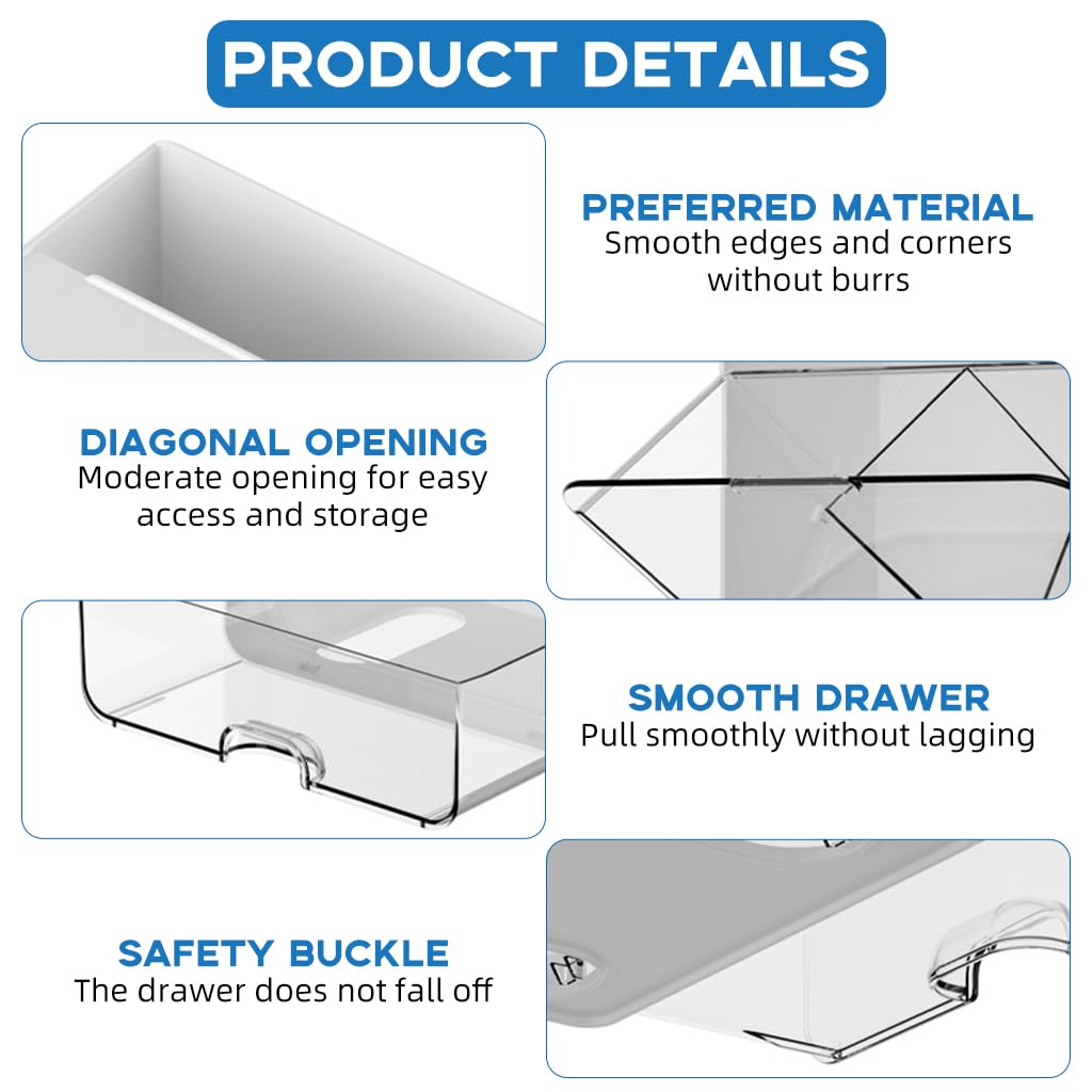 HASTHIP Bathroom Organizer for Cotton Pads and Swabs with Flip Covers 16.3x10.8x17.2 cm | Wall Mounted White Storage Case