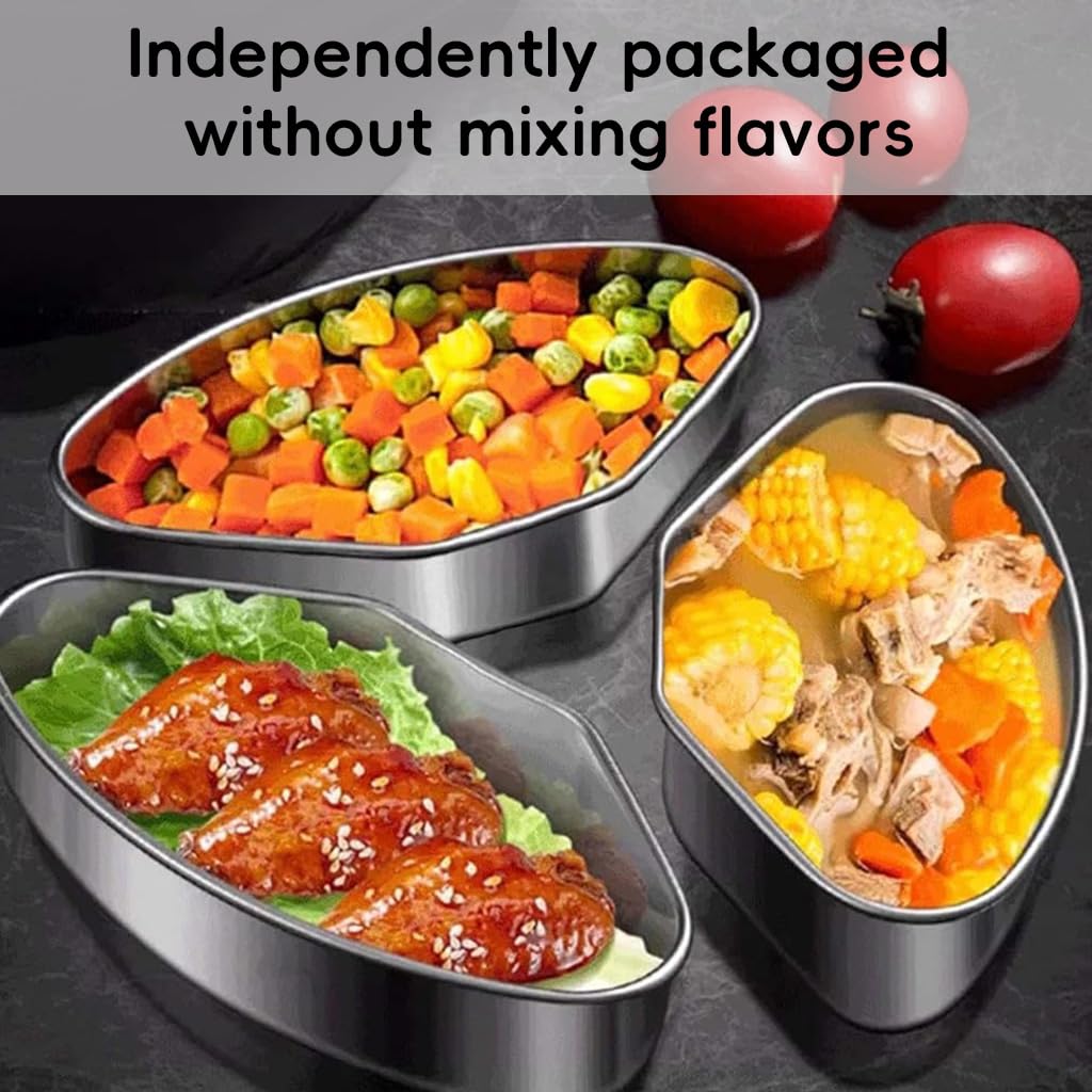 Supvox Steamer Baskets Set for Small Portion Cooking with Contoured Lids | 3pcs 304 Stainless Steel