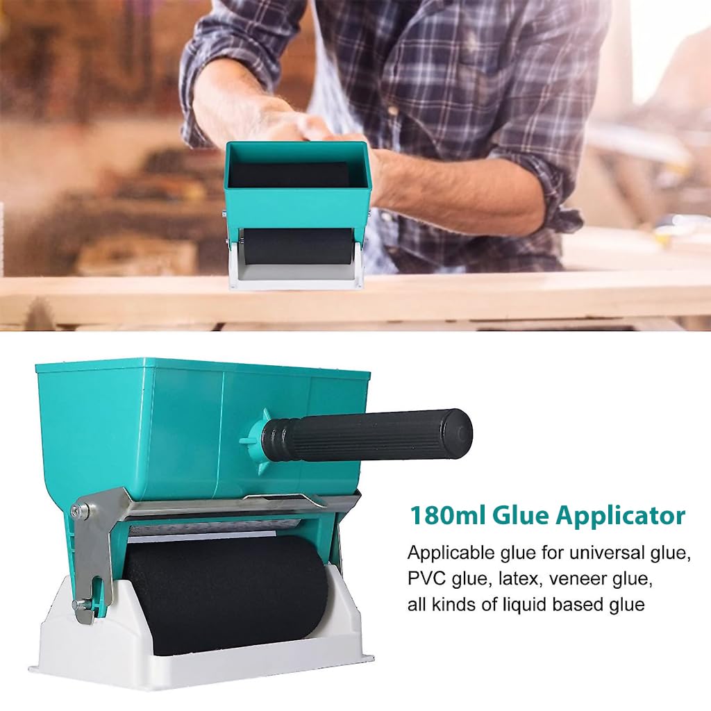 Serplex Glue Applicator Roller for Woodworking with 180 ml Container and 3 inch Roller | Manual Even Glue Spreading Tool