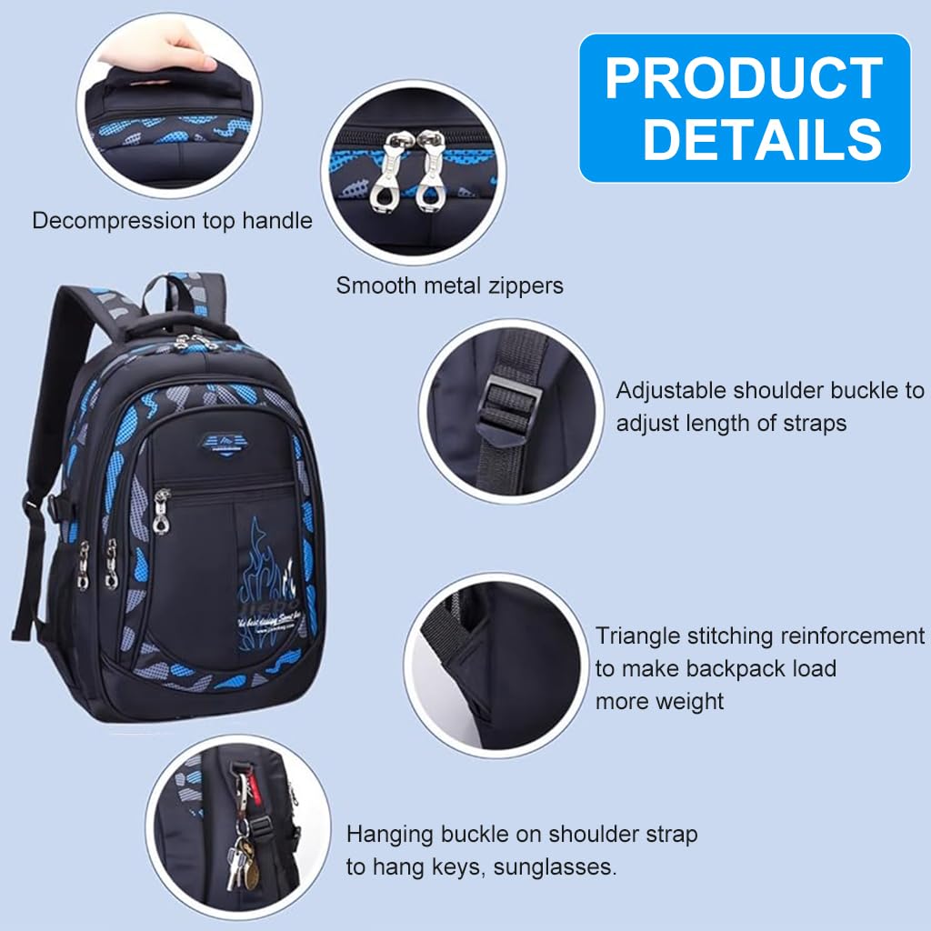 Climberty School Backpack for Kids with Waterproof Nylon and Padded Shoulder Straps | Ideal Gift
