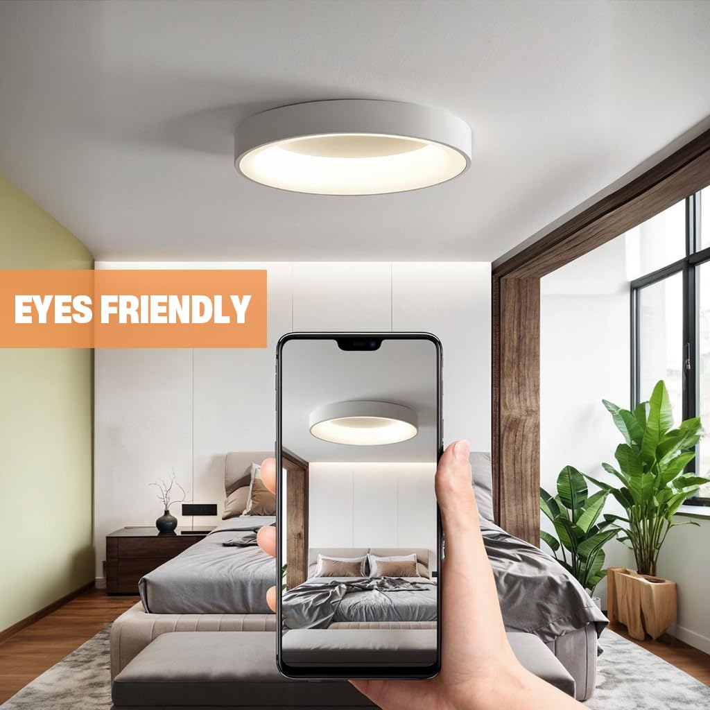 ELEPHANTBOAT LED Ceiling Light for Bedroom featuring 65W Power and 15.75 in Metal Ring | 2PCS