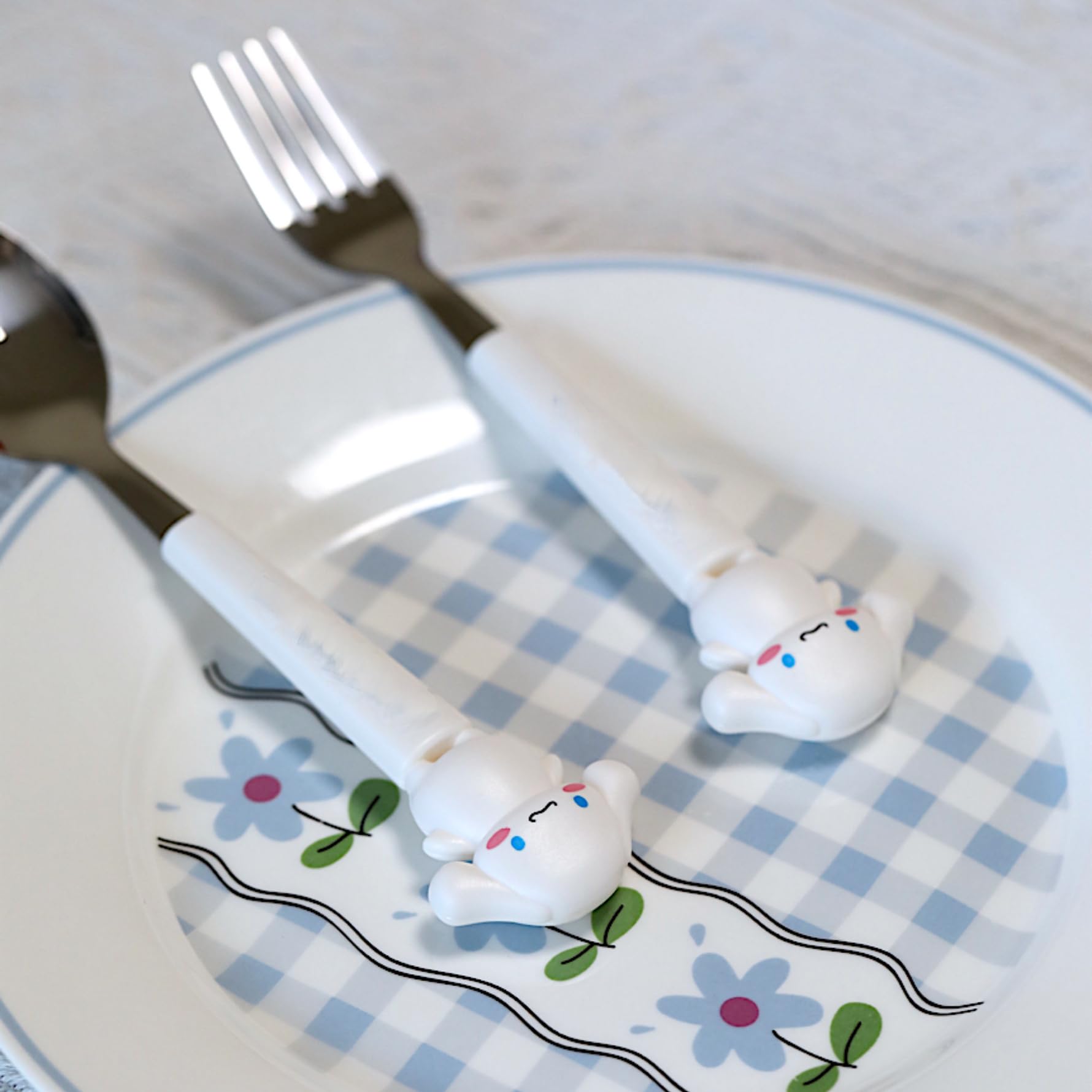 Supvox Spoon Fork Combo Set 4PCS 7.87 in with Storage Case for Kids Lunch Box | Cute Cinnamoroll Design