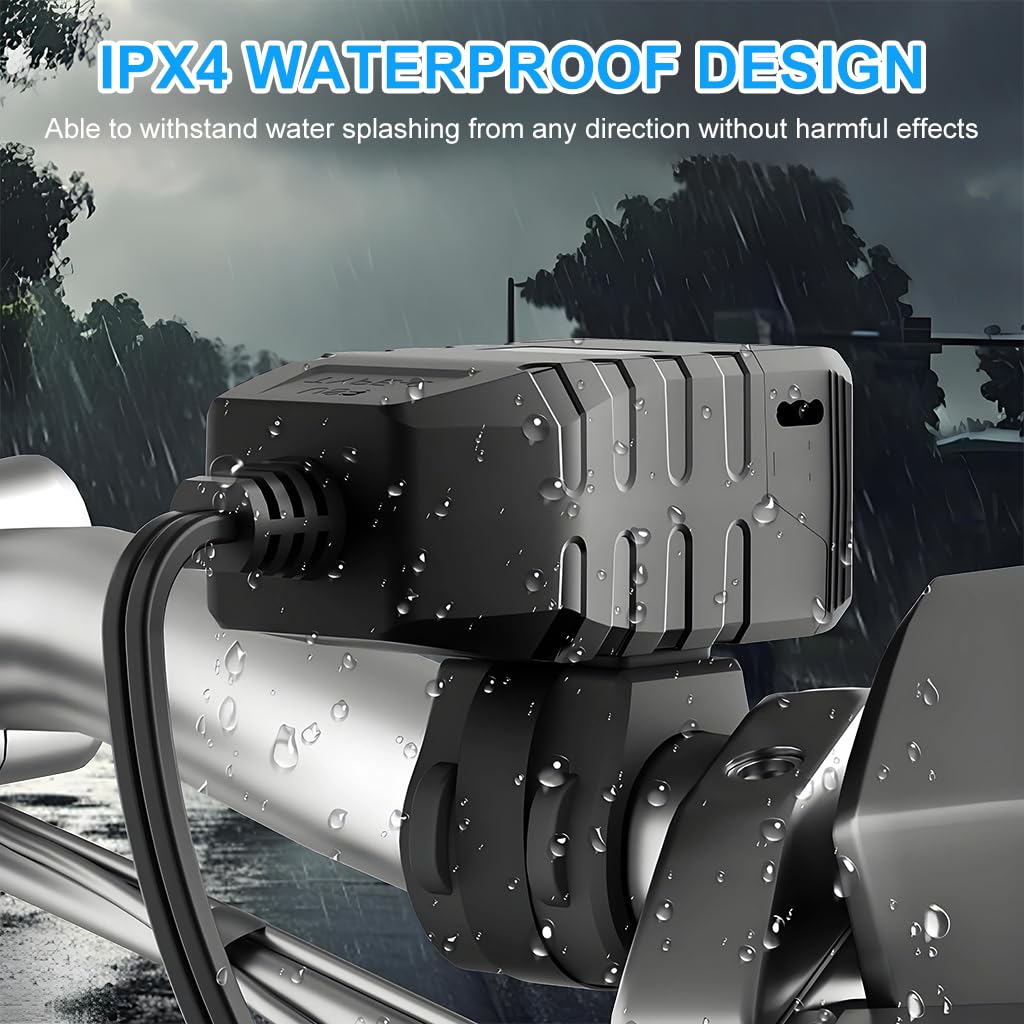 ZORBES Motorcycle USB Charger with Dual Port Waterproof Design for 12V 24V Handlebar Mount