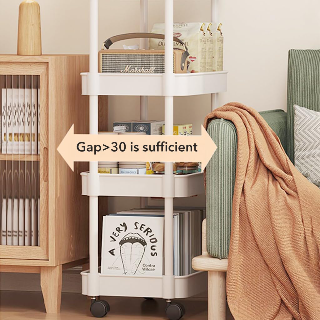 Supvox Home Organizer Cart for Kitchen and Bedroom with 5 Tiers 37.5x26x72cm and 360° Wheels