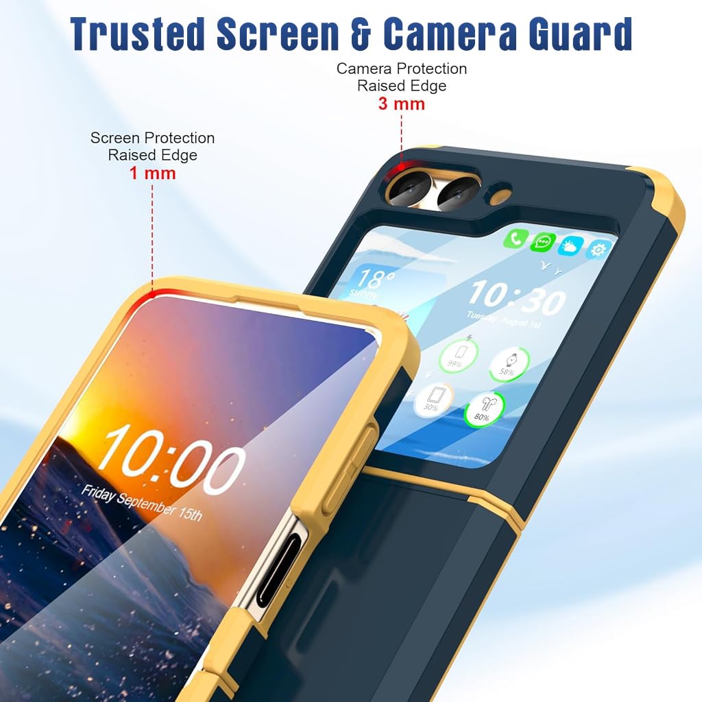 ZORBES Phone Case for Samsung Galaxy Z Flip 6 with 3.4 in Screen Cover and Hinged TPU Design