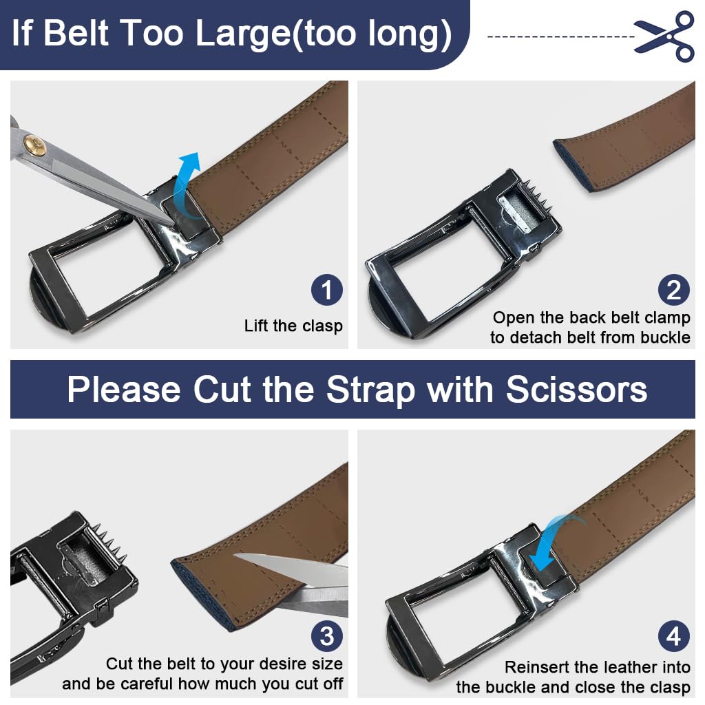 GUSTAVE Belts for Men for Formal and Casual Wear with Auto Lock Buckle 43 51in Genuine Leather | Gift Box