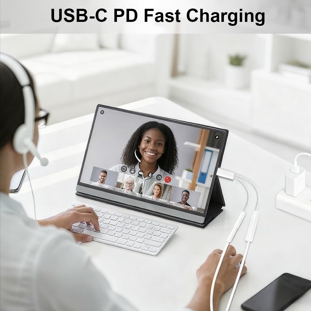 Verilux Type C to 3.5mm Audio Adapter with PD Fast Charging and Smart DAC Chip | Aluminum Alloy Design