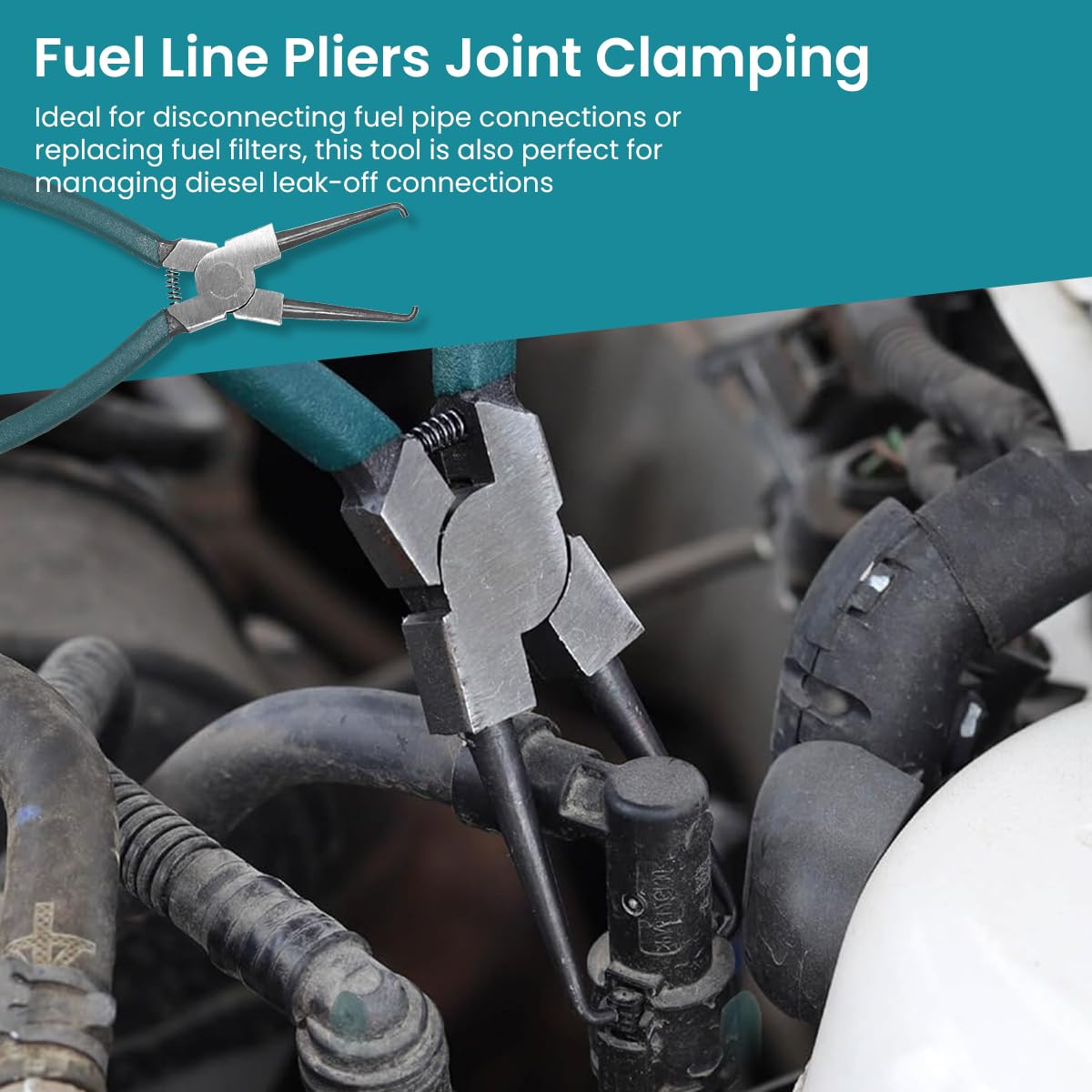 STHIRA Fuel Line Hose Remover Pliers Set for Auto Maintenance featuring Angled Tips | 4pcs Opens 3cm to 5.5cm