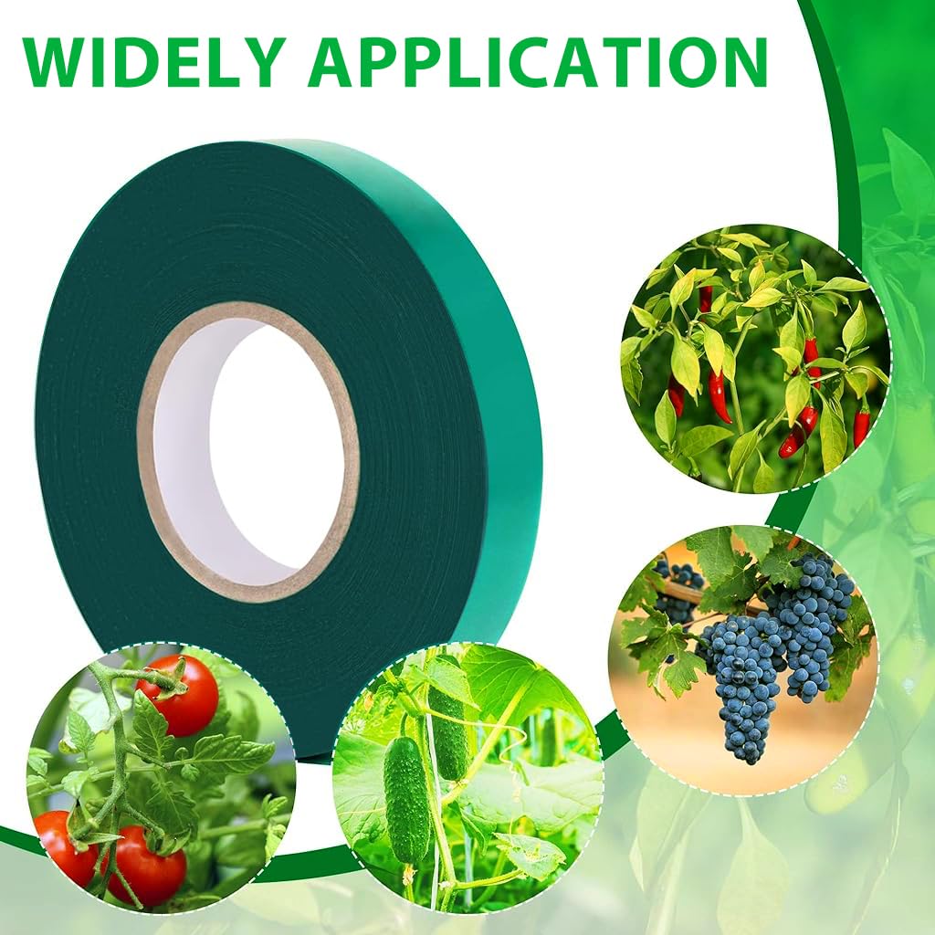 HASTHIP Gardening Twist Ties Roll for Plant Support featuring 150 ft PVC Tape in Green | Ideal for Tomato and Tree Training