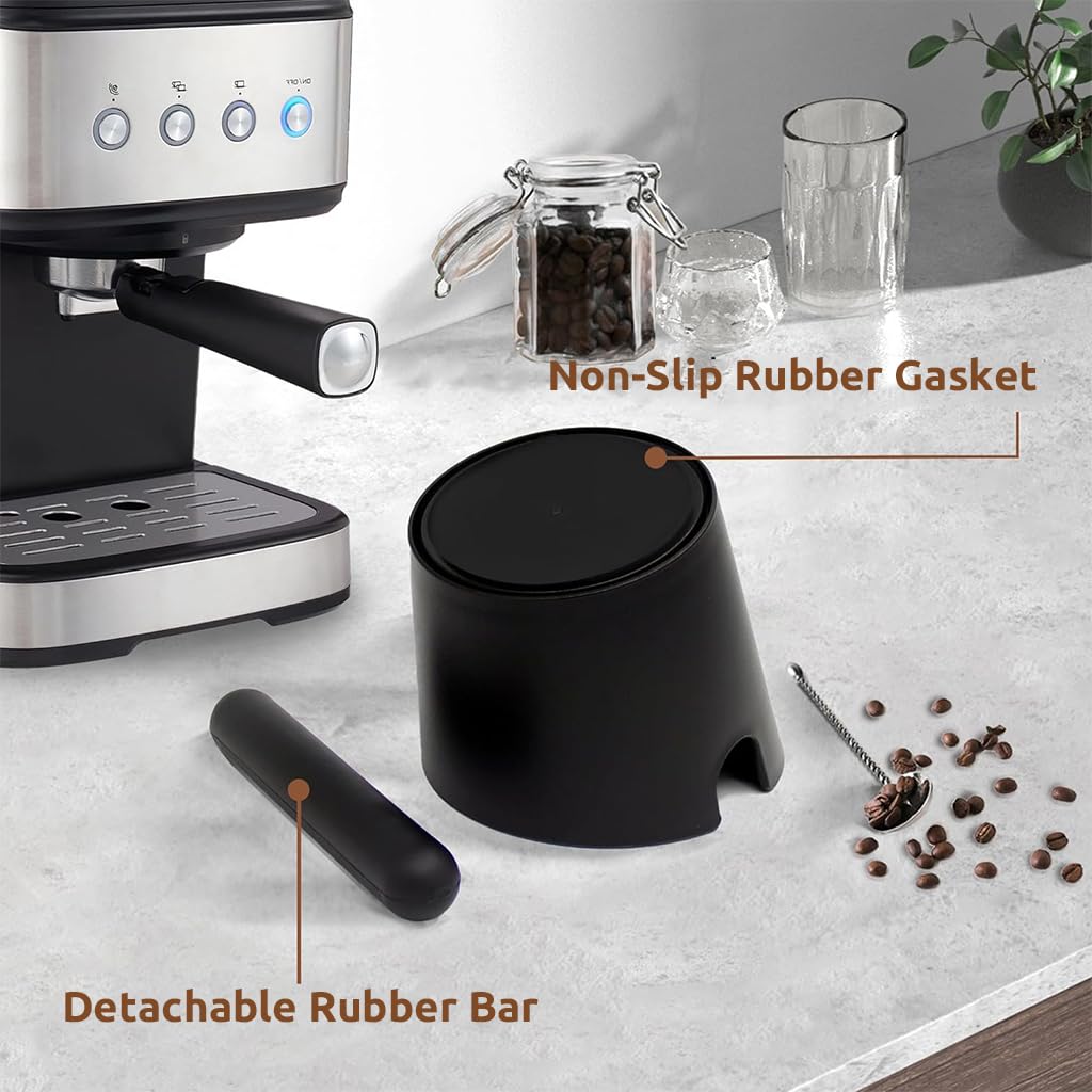 Supvox Espresso Knock Box for Coffee Grounds with 11cm Bevel Mouth and Secure Knock Bar | ABS Construction