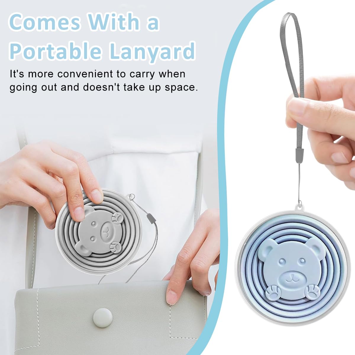 HASTHIP Collapsible Cup for Travel and Camping featuring 2 Pack 180ml Foldable Silicone Design