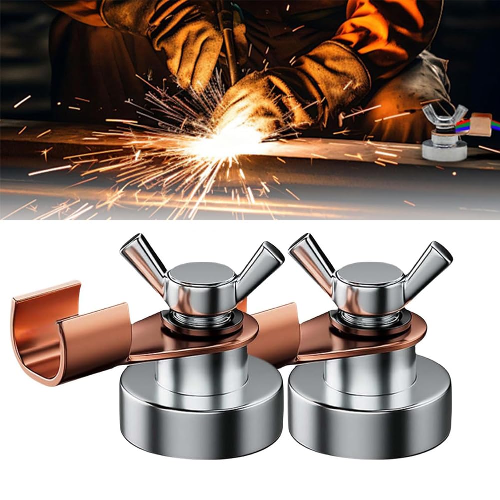 Serplex Welding Magnetic Ground Clamps for Automotive Repair and Metal Fabrication | Two Size Options with Strong Magnet Hold