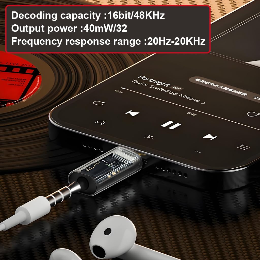 ZORBES Lightning to 3.5mm Audio Adapter for iPhone and iPad with 40mW Output | Plug & Play Wire Control