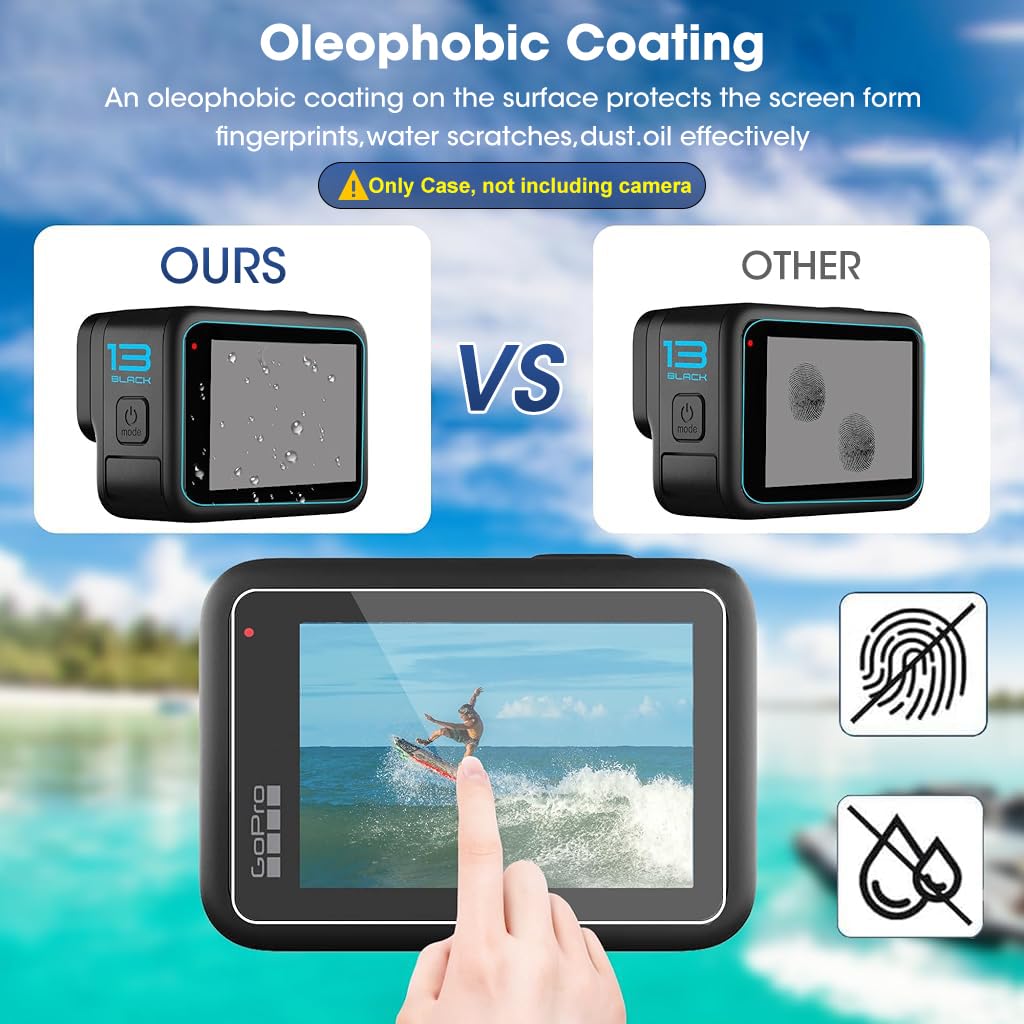 ZORBES Screen Protector for GoPro Hero 13 Black 10PCS 9H Tempered Glass with Silicone Lens Cover