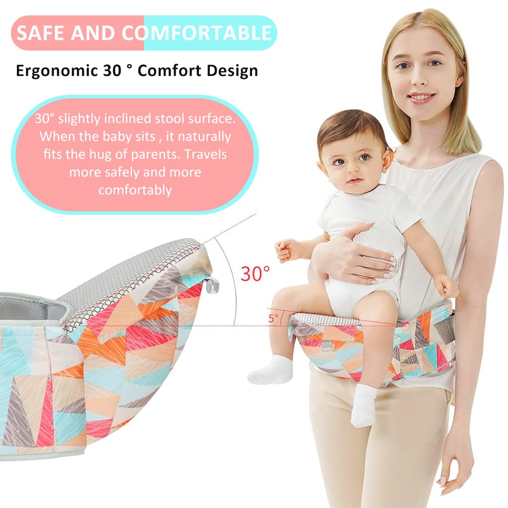 SNOWIE SOFT 6 in 1 Baby Carrier with Lumbar Support for Baby with Pockets and Bib, 360 All-Position Baby Wrap Carrier Front and Back Backpack Carrier for Newborn Infant Toddler Unerder 30kg
