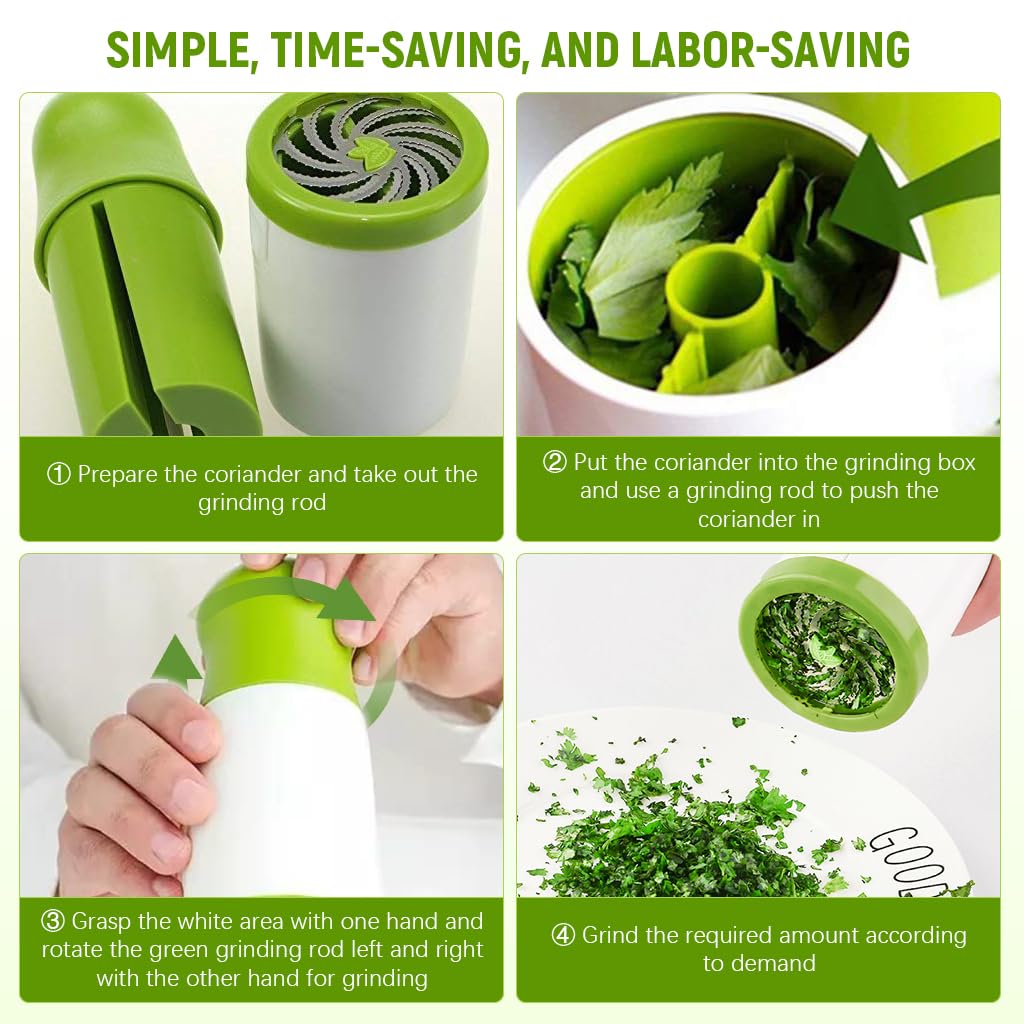 Supvox® Kitchen Herb Mill Herb Grinder Spice and Seasoning Grinder Kitchen Manual Seasoning Grinder Parsley Grinder Detachable Kitchen Manual Grinder for Spices, Seasoning, Parsley, Coriander