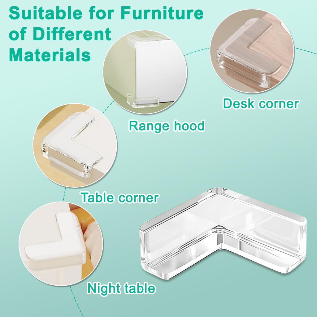 ZIBUYU Baby Corner Protectors for Table Edges with Clear L Shaped Design | 12 Pack