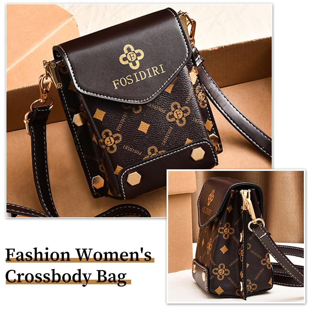Venzina Women Cross Body Phone Bag for Daily Use with Magnetic Button 18×14×10cm Black