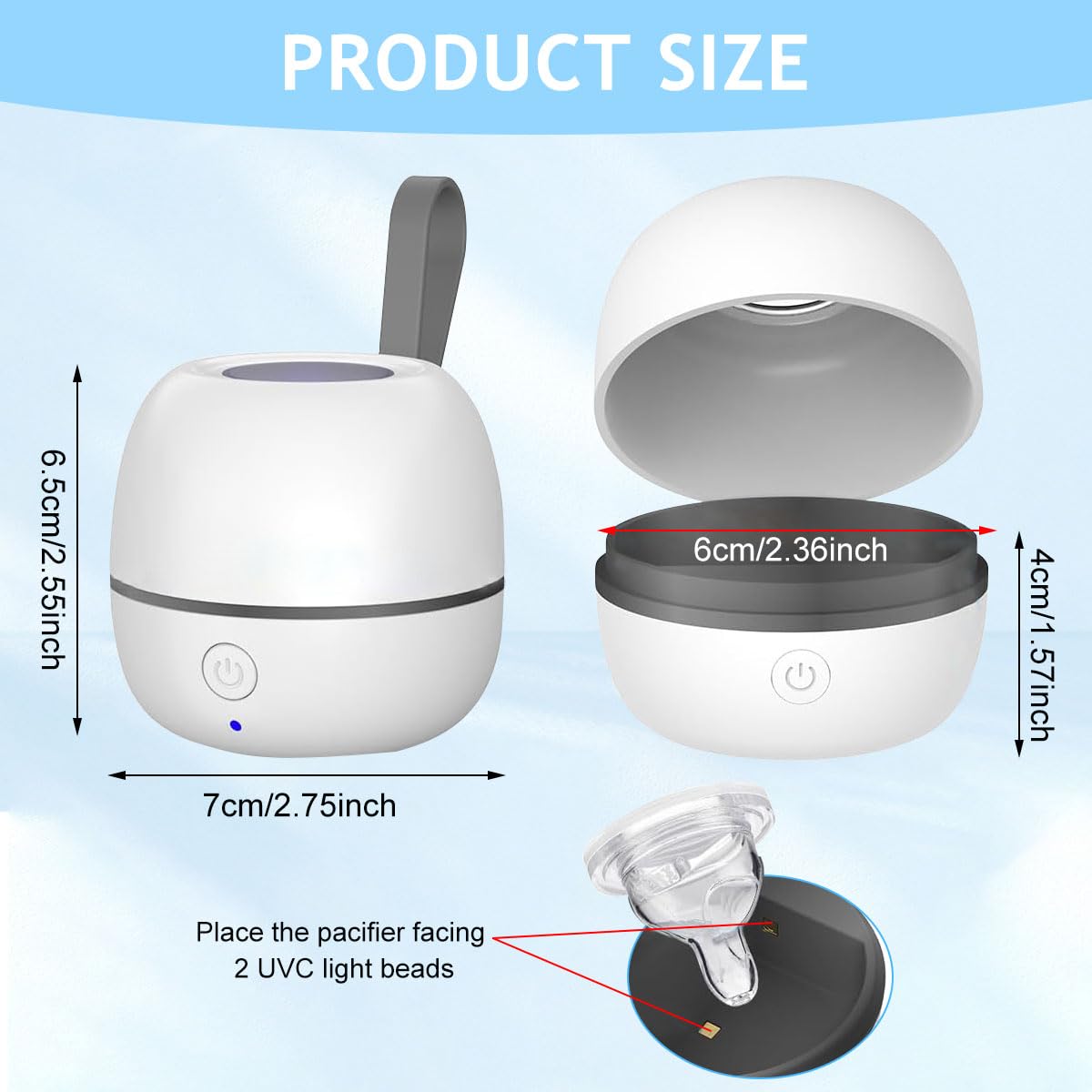 SNOWIE SOFT Electric UV Light Sterilizer for Baby Pacifiers with USB Rechargeable Design | Portable Travel Sanitizer for Parents