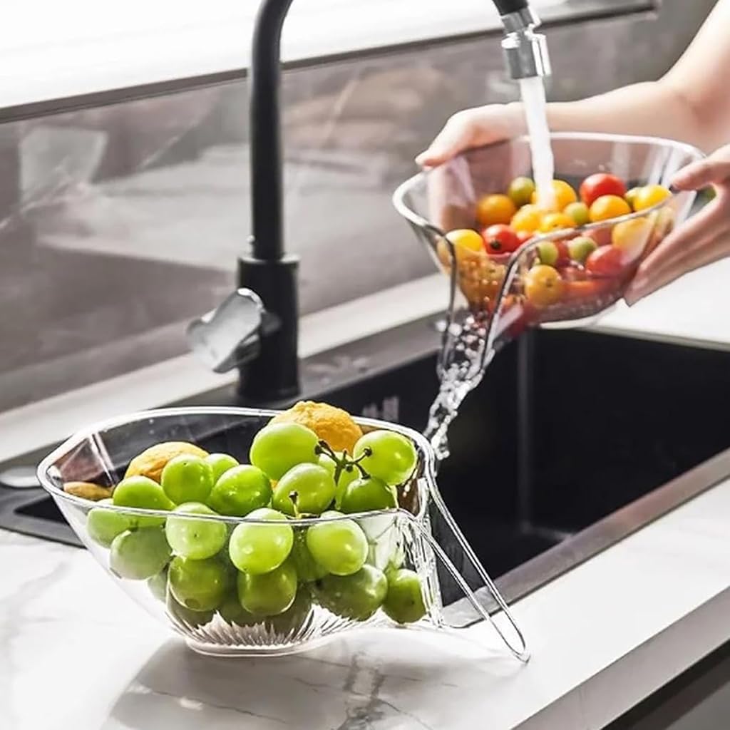Supvox Funnel Food Drainer for Pasta and Vegetables featuring Integrated Mesh Strainer Basket
