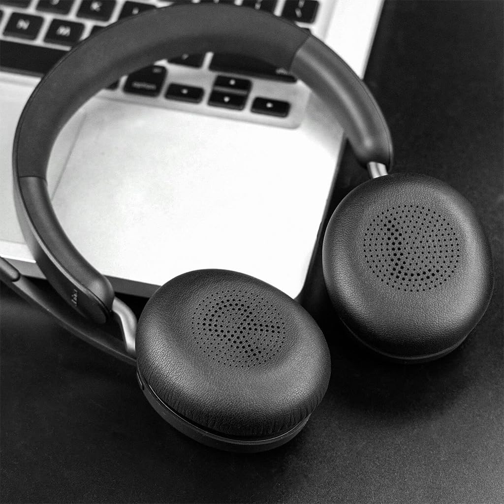 ZORBES Ear Pads for Jabra Evolve2 65 40 and Elite 45h featuring Soft Protein Leather | Easy Snap-On Replacement Cushions