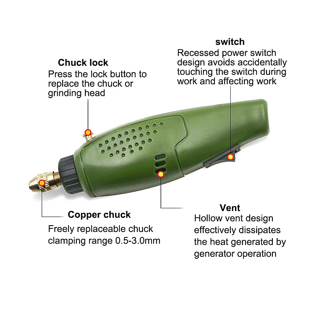 Hasthip Mini Handy Electric Power Drill Set for Cutting and Polishing with 0.5–3mm Range | 20W 12000rpm Portable Tool