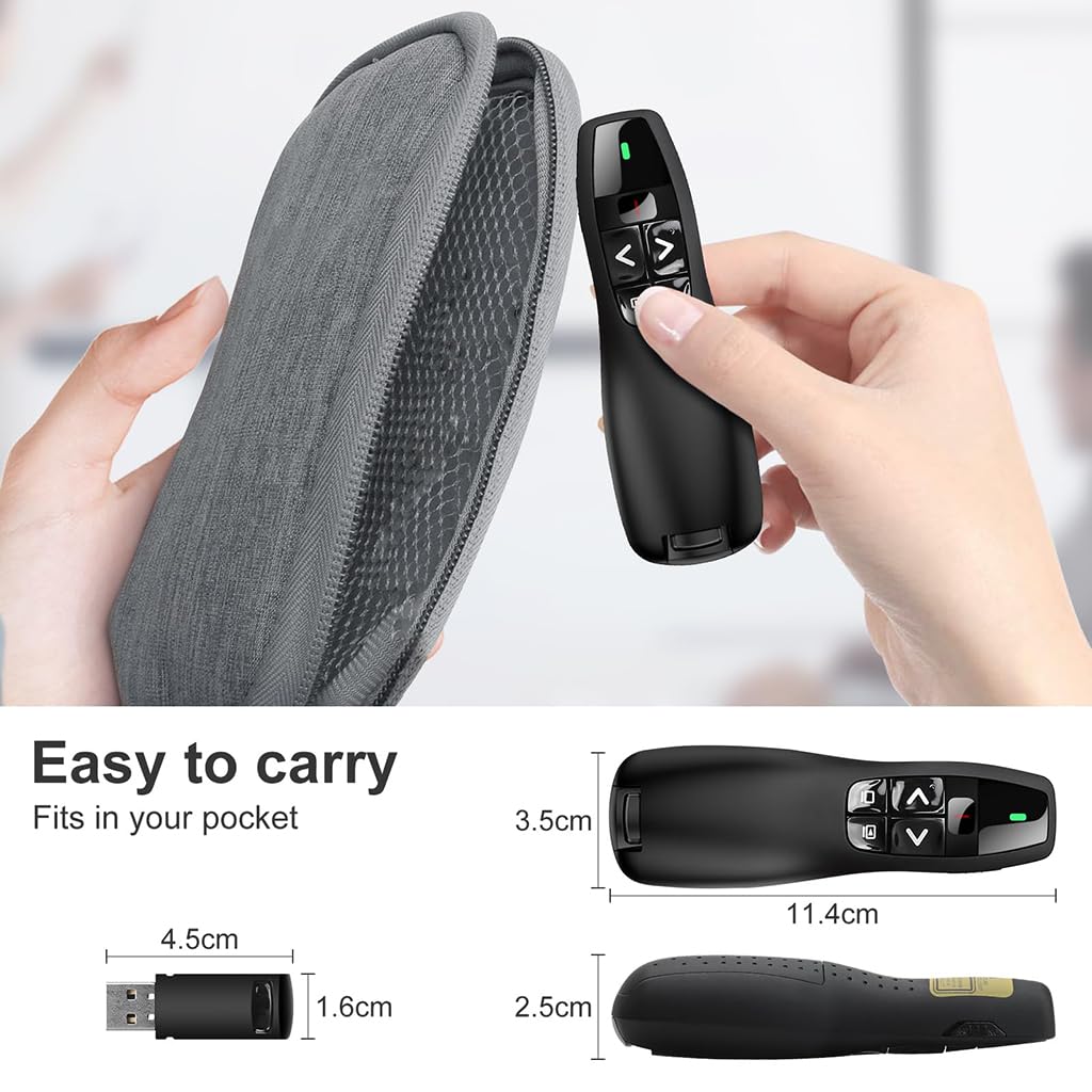 ZIBUYU Laser Pointer Presenter for Teachers and Conferences with USB Receiver | Wireless Clicker