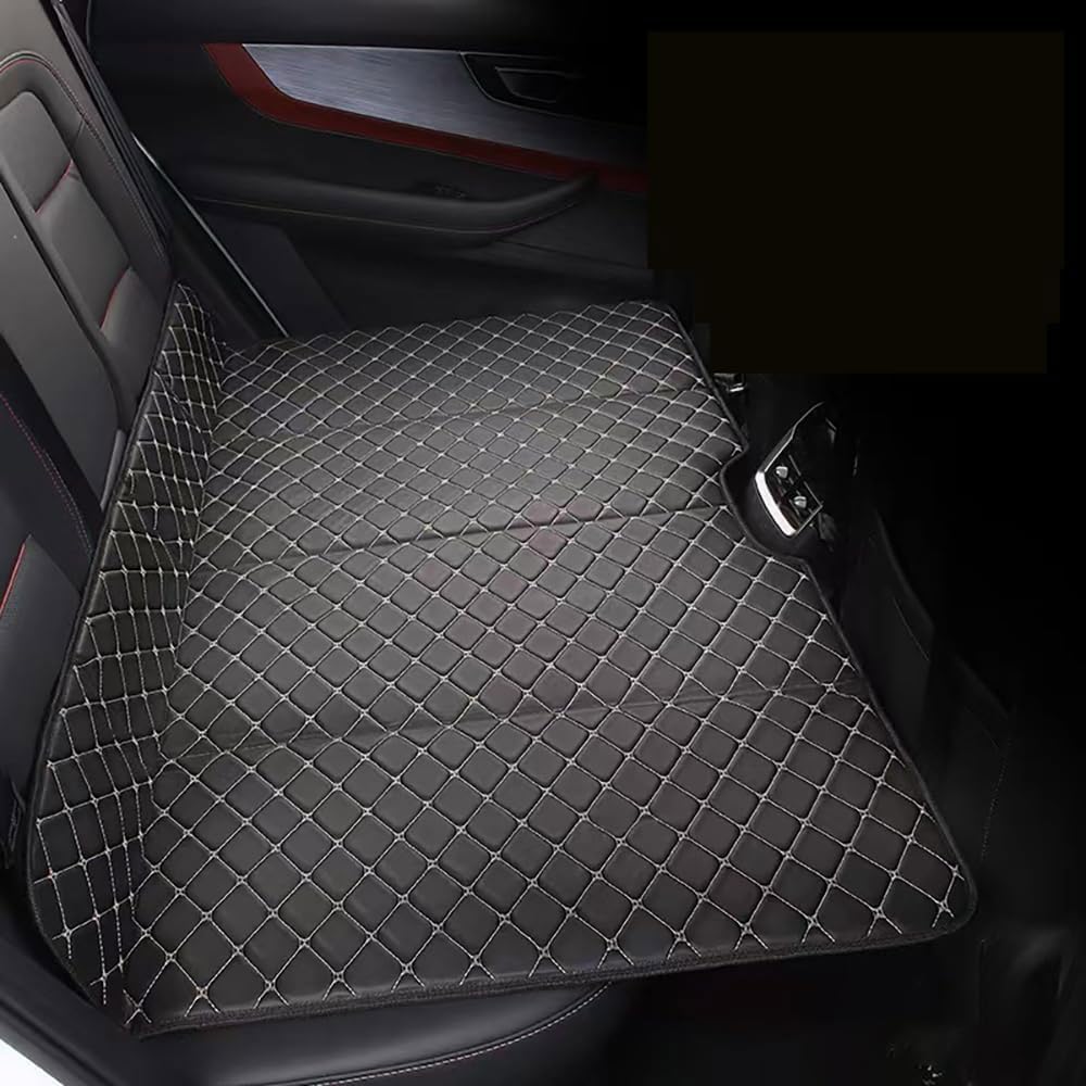 STHIRA® Car Backseat Extender Folding Backseat Sleep Extender, Multi Layer Design Solid Wood Panel Filling, PU Car Sleeping Gap Filler Seat Extender for Road Trips, Camping, and Long Drives, 135x80cm