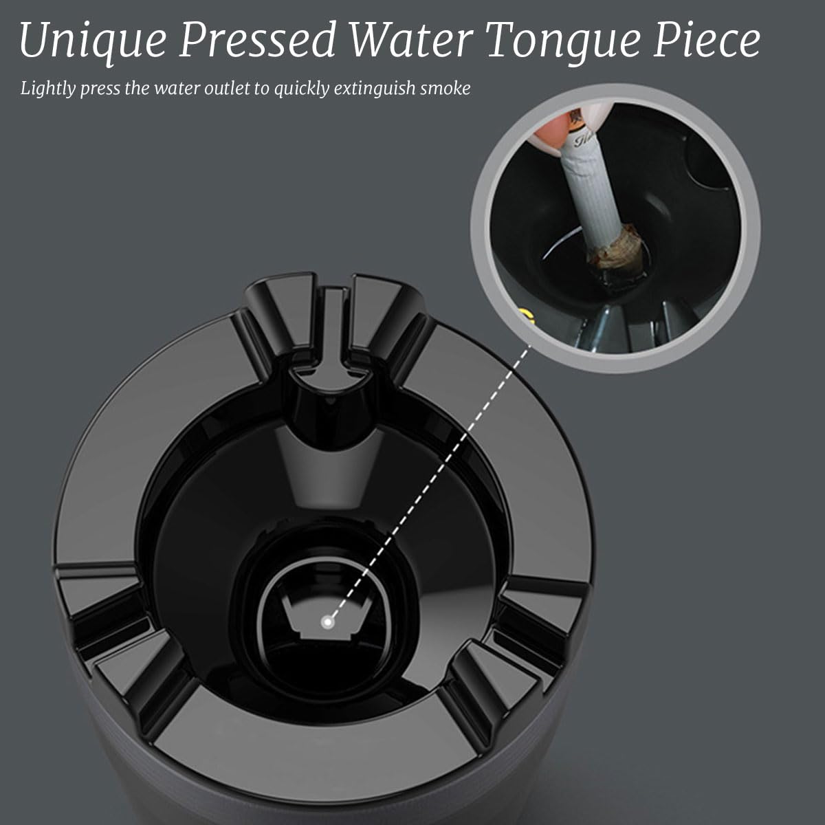ZIBUYU Car Ashtray for Cigarette with 13x7.5x6cm Water Tank featuring Quick Extinguish | ABS Material for Car Home Office Use