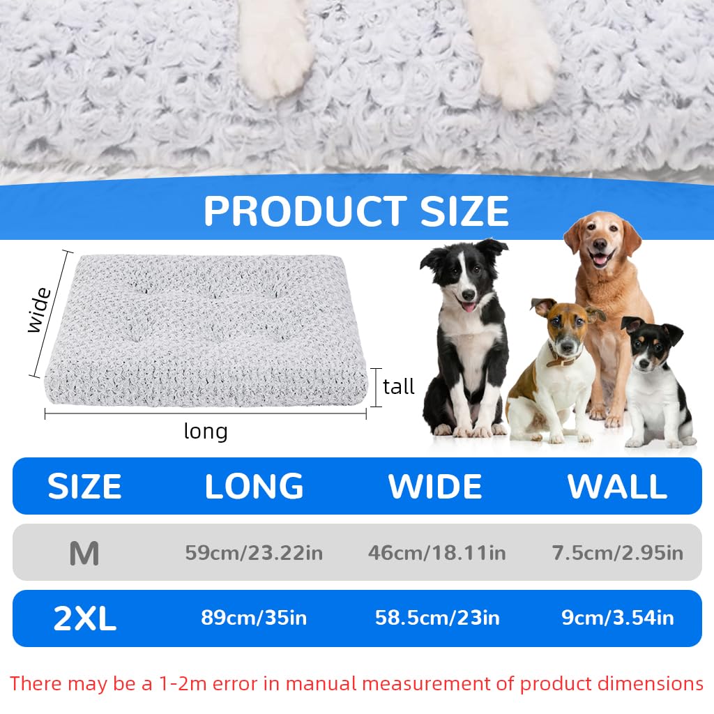 Qpets Dog Bed for Winter Comfort with Thermal Insulation and Waterproof Anti Slip Bottom | 2XL Plush Rose Pattern Mat