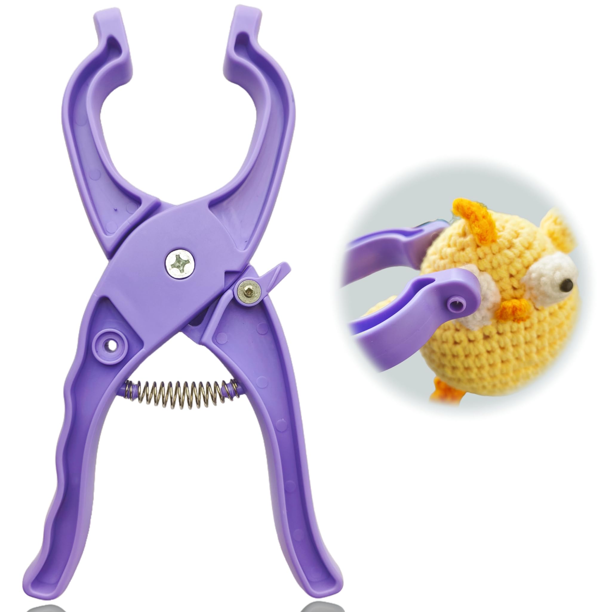 HASTHIP® Safety Eye Installation Tool, 8.47in Pliers for Amigurumi & Plush Toys, Easy Fixing of Safety Eyes & Noses, DIY Toy Making Tool, Purple
