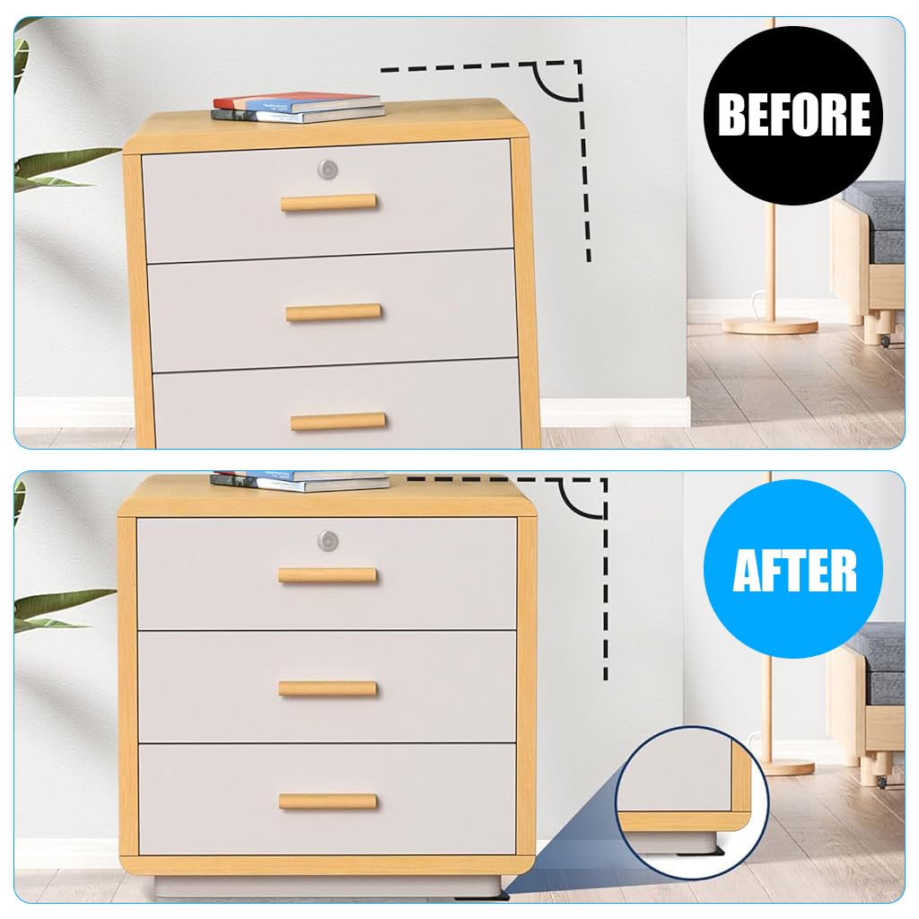 HASTHIP Furniture Leg Cap Anti Slip Shims 40 Pcs with 3.9 in Length | Recycled Plastic Leveling Pads