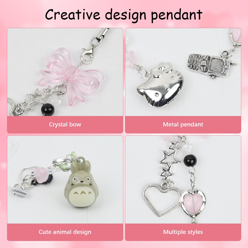 ZORBES Butterfly Pendant Phone Charms for Bags and Keychains 3 pcs Set with Hanging Loop | Acrylic Jewelry for Girls